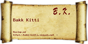 Bakk Kitti névjegykártya
